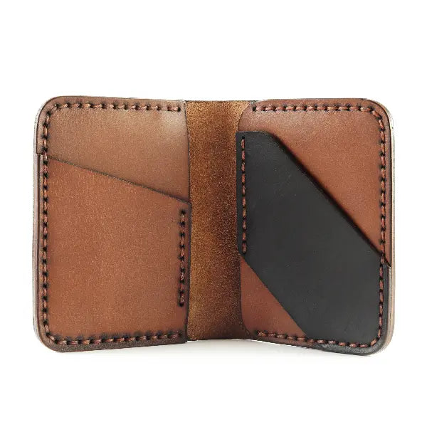 The Vertical Vogue: A Bifold Leather Wallet