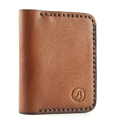The Vertical Vogue: A Bifold Leather Wallet