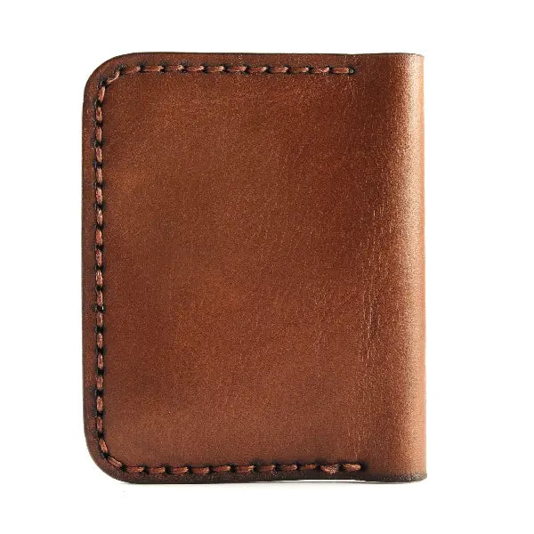 The Vertical Vogue: A Bifold Leather Wallet