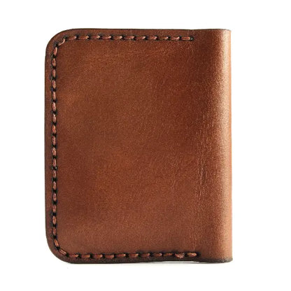 The Vertical Vogue: A Bifold Leather Wallet