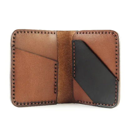 The Vertical Vogue: A Bifold Leather Wallet